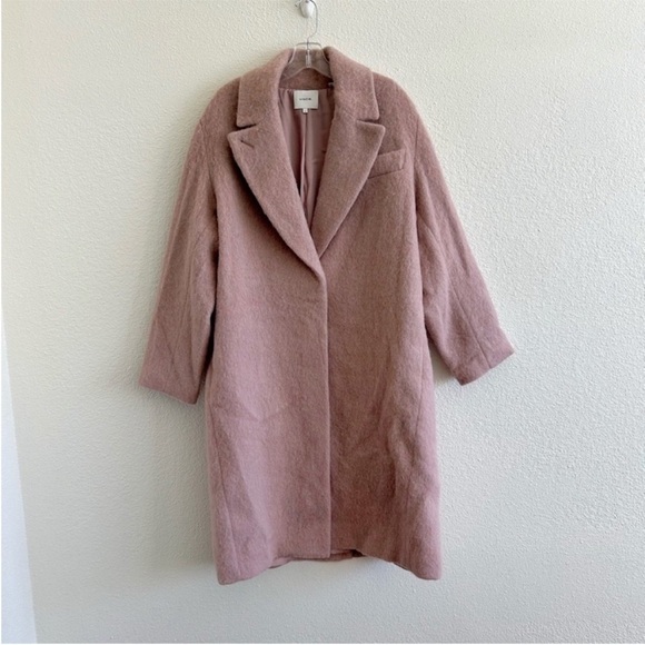 Vince Texture Wool Alpaca Long Coat Mauve Orchid Pink - Picture 3 of 10